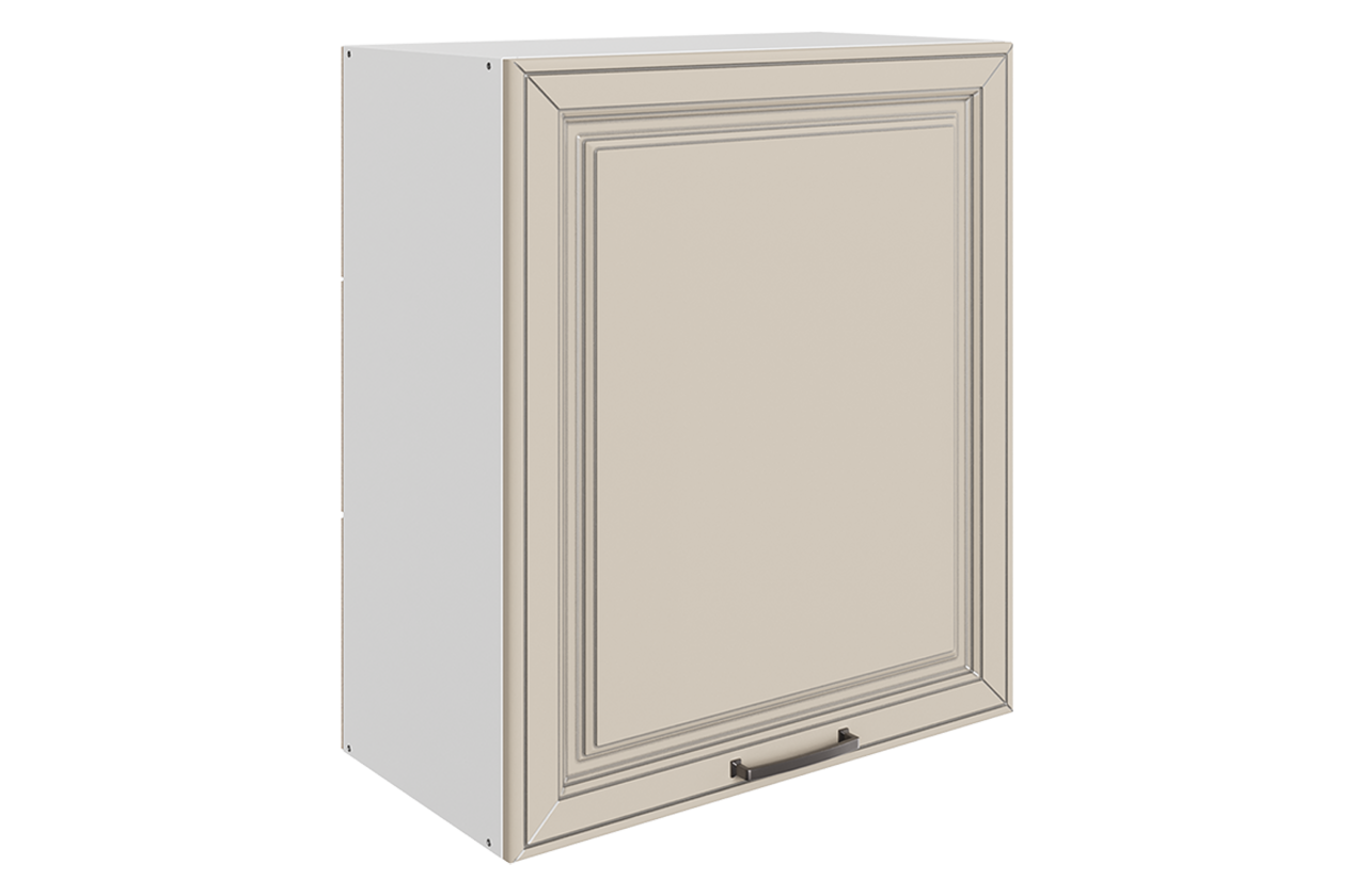Атланта Шкаф навесной L600 Н720 (1 дв. гл.) (эмаль) (белый/сливки патина платина)