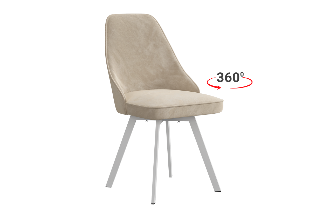 Стул Милан 2 Т2П (пломбир (велюр)/белый)