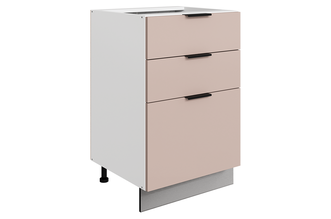 Стоун Шкаф рабочий L500 Старт (3 ящ.) (белый/грей софттач)