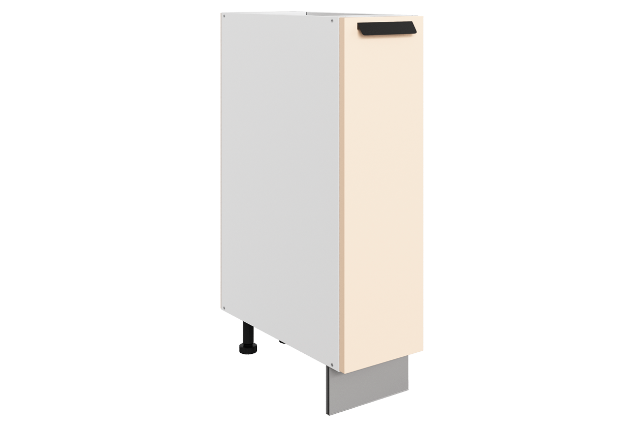 Джаз Шкаф рабочий L200 B500 (1 дв. гл.) (эмаль) (белый/крем)