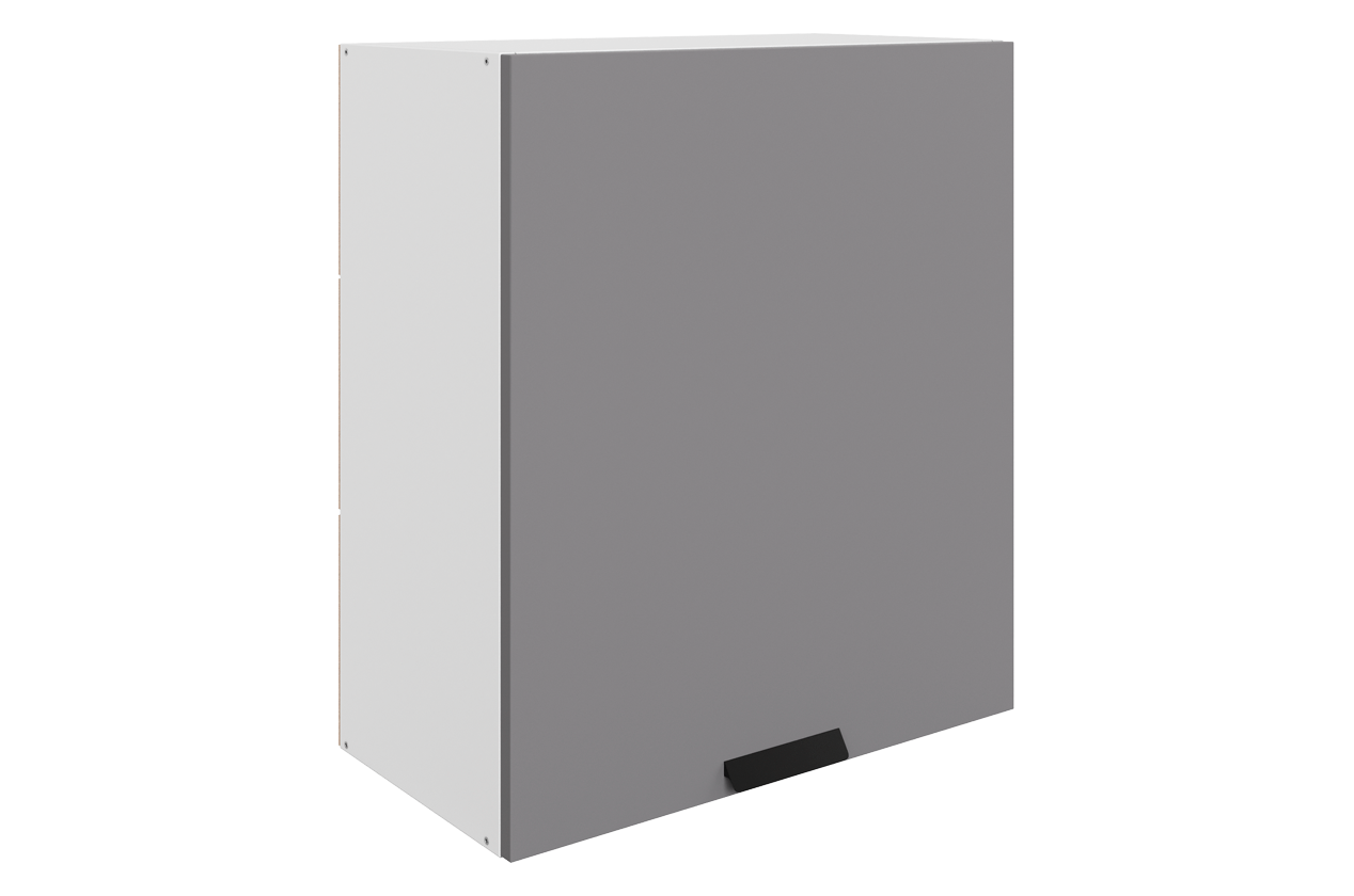 Джаз Шкаф навесной L600 H720 (1 дв. гл.) (эмаль) (белый/серый)