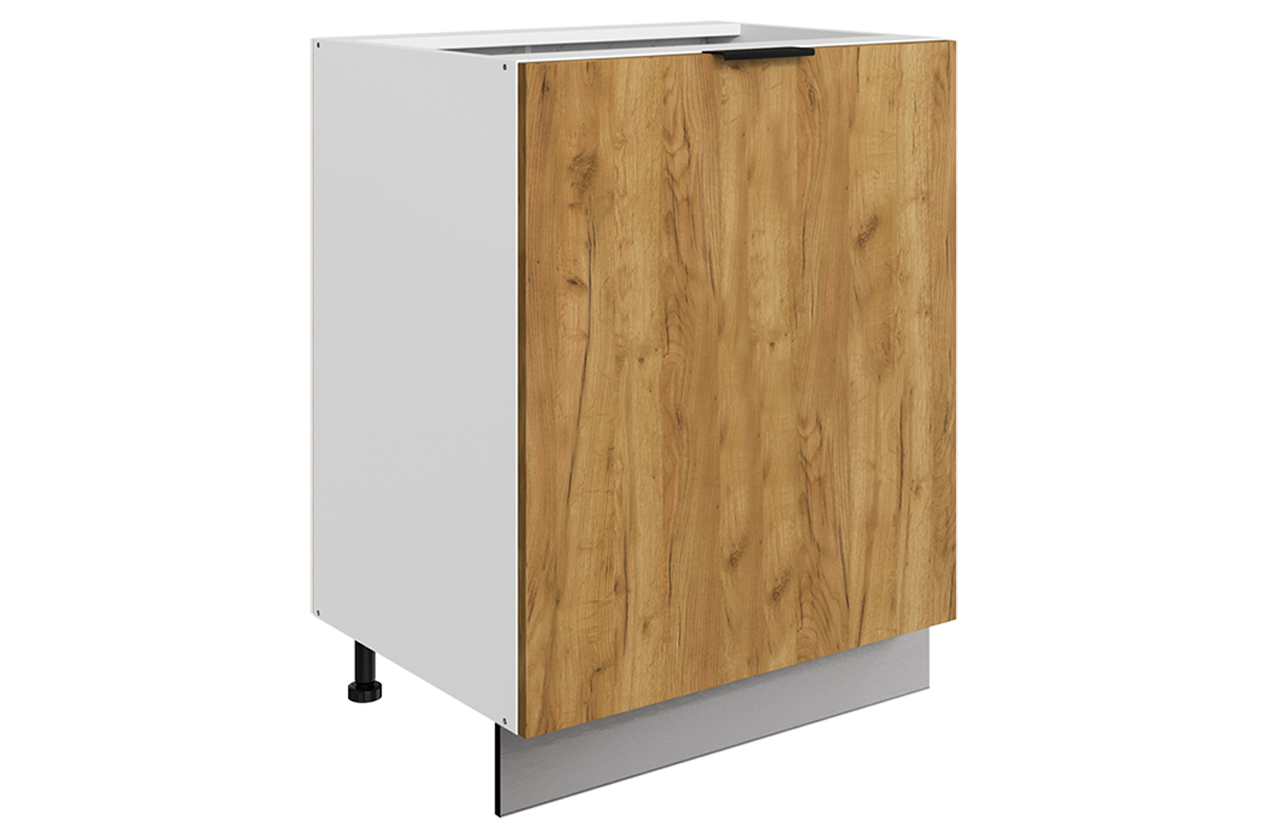 Стоун Шкаф рабочий L600 B500 (1 дв. гл.) (белый/акация светлая)