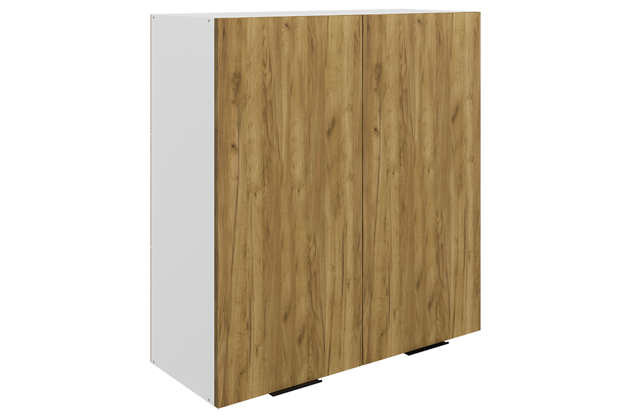 Стоун Шкаф навесной L800 Н900 (2 дв. гл.) (белый/акация светлая)