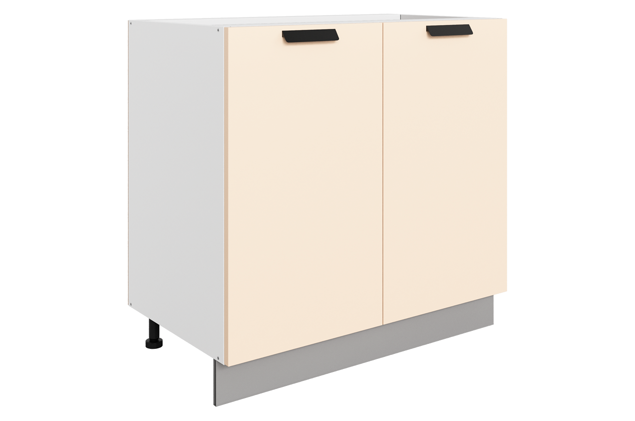 Джаз Шкаф рабочий L800 B500 (2 дв. гл.) (эмаль) (белый/крем)