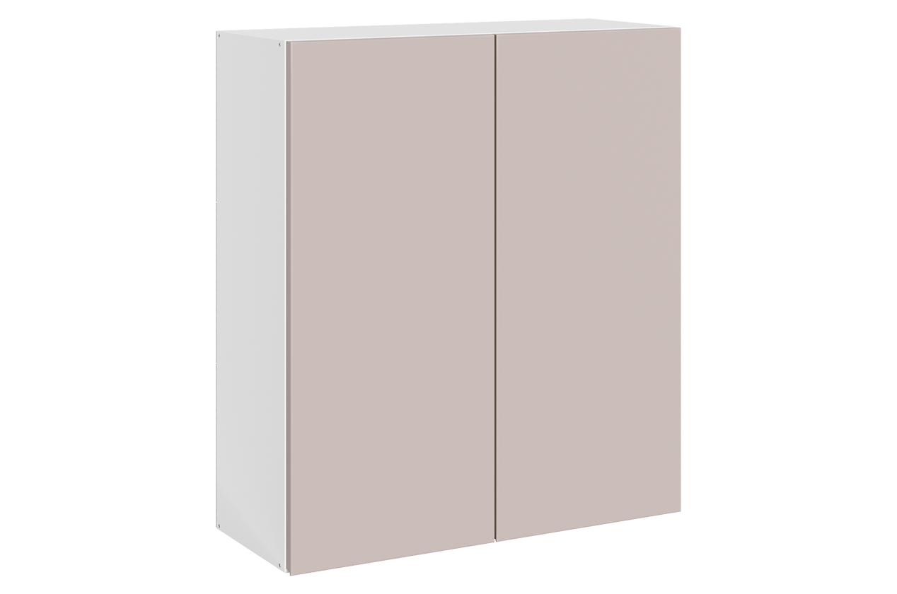 Фьюжн Шкаф навесной L800 Н900 (2 дв. гл.) (эмаль) (белый/кофейный)