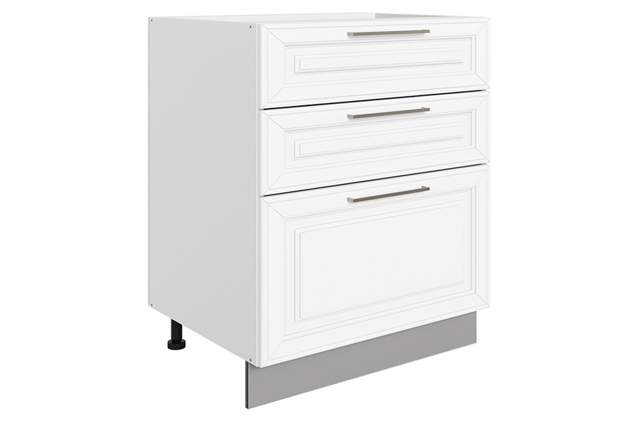 Мишель Шкаф рабочий L600 B500 Слим (3 ящ.) (эмаль) (белый/белый)