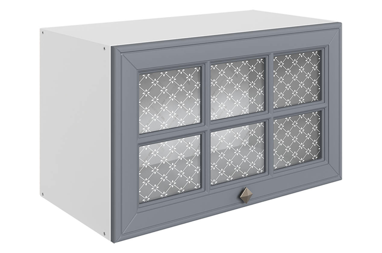 Мишель Шкаф навесной L600 Н360 (1 дв. рам.) (эмаль) (белый/серый)