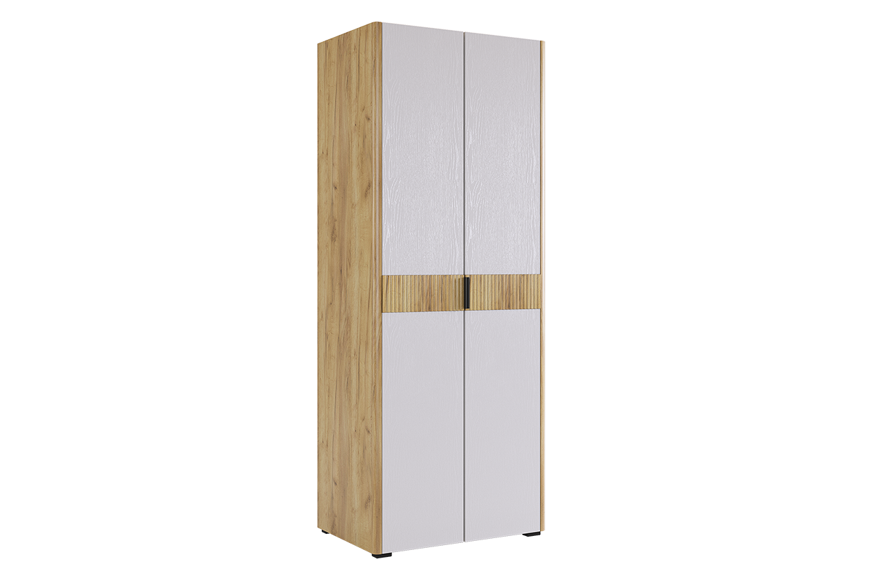 Адам Шкаф двухдверный (дуб крафт золотой/белое дерево)