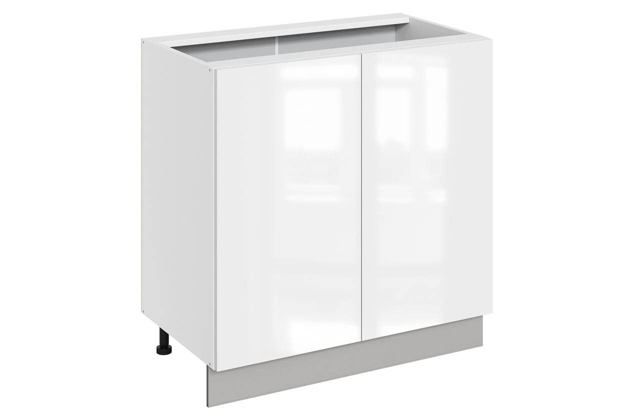 Кристи Шкаф рабочий L800 B500 (2 дв. гл.) (эмаль) (белый/белый глянец)