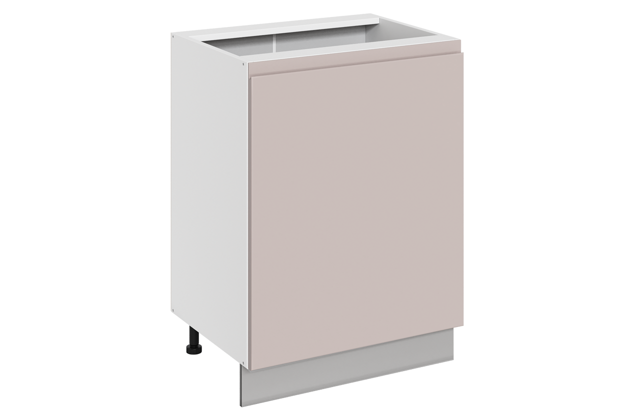 Фьюжн Шкаф рабочий L600 (1 дв. гл.) (правый) (эмаль) (белый/кофейный)