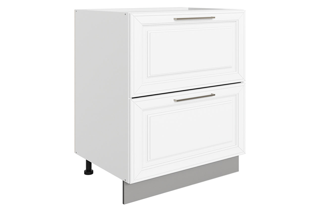 Мишель Шкаф рабочий L600 B500 Слим (2 ящ.) (эмаль) (белый/белый)