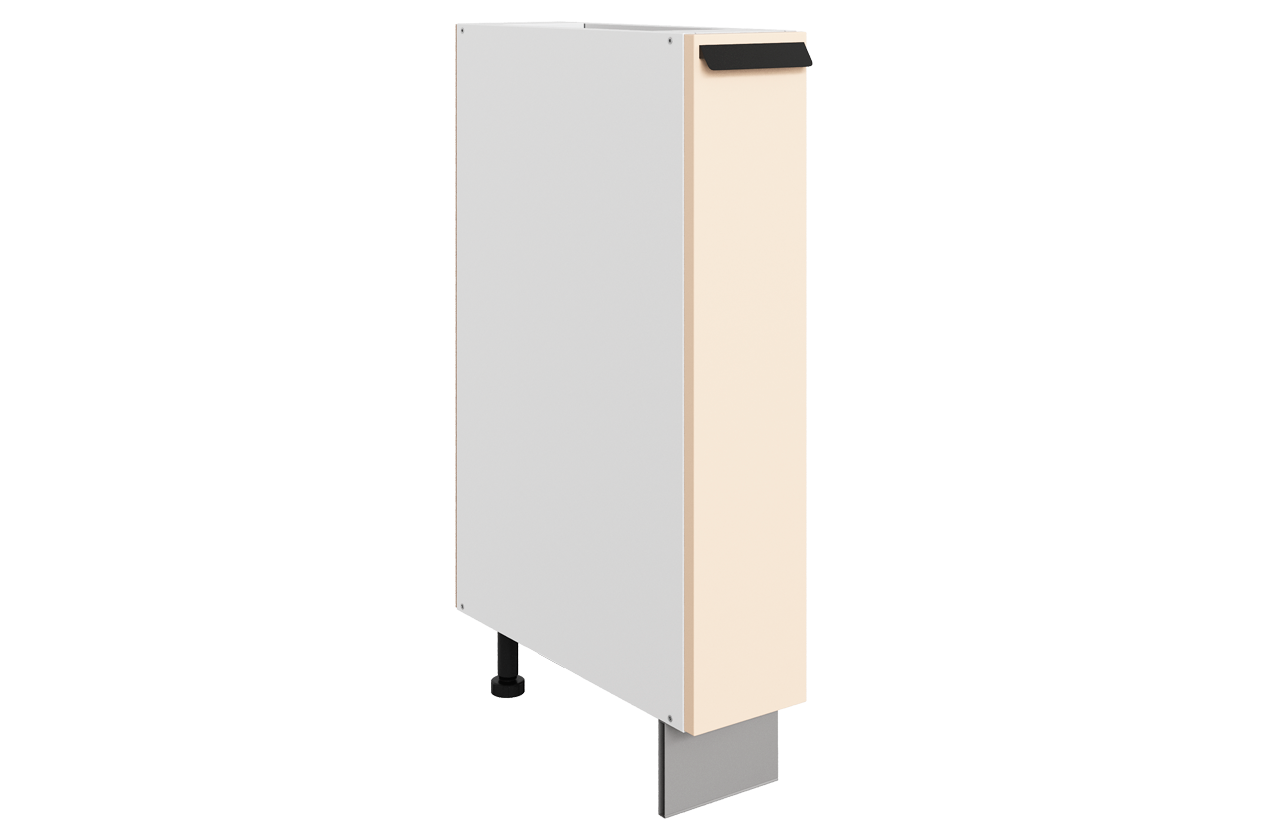 Джаз Шкаф рабочий L150 B500 (1 дв. гл.) (эмаль) (белый/крем)