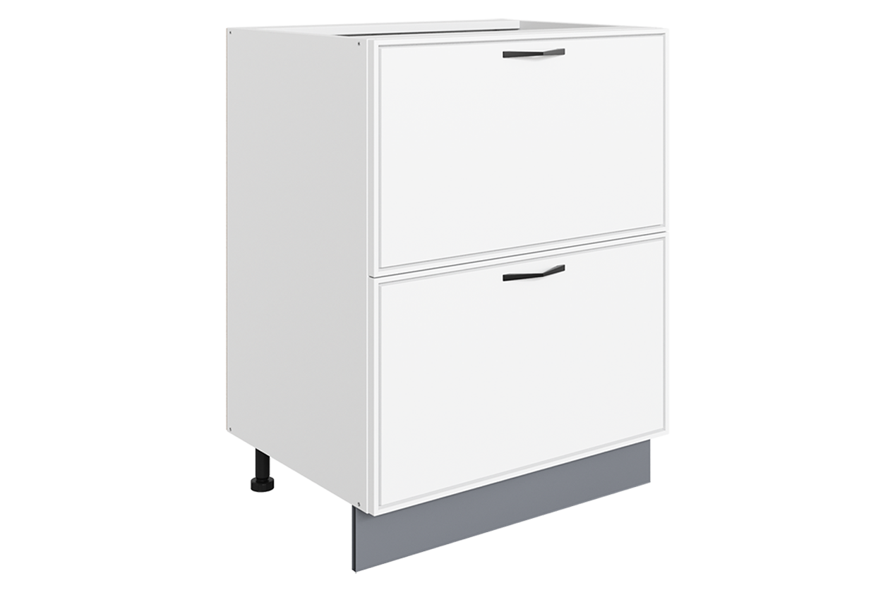 Монако Шкаф рабочий L600 Старт (2 ящ.) (белый/милк матовый)