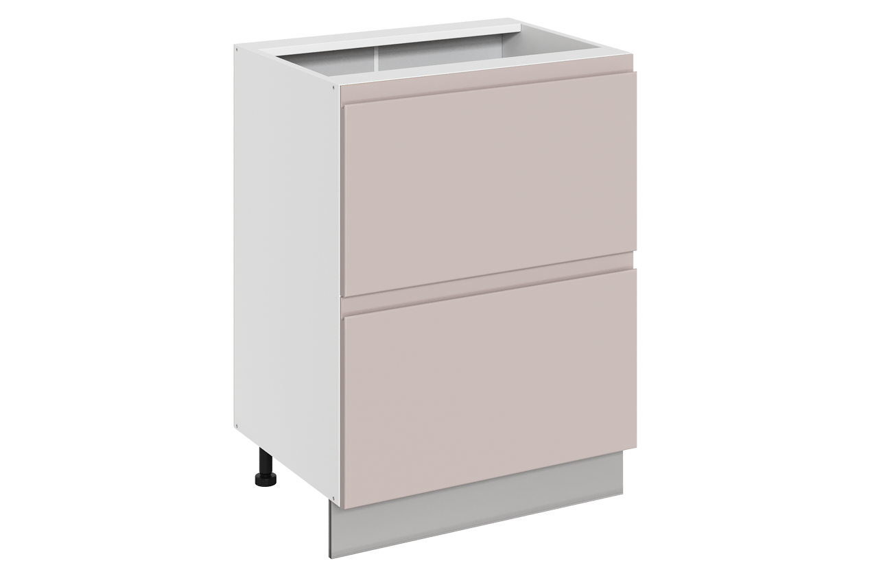 Фьюжн Шкаф рабочий L600 Старт (2 ящ.) (эмаль) (белый/кофейный)