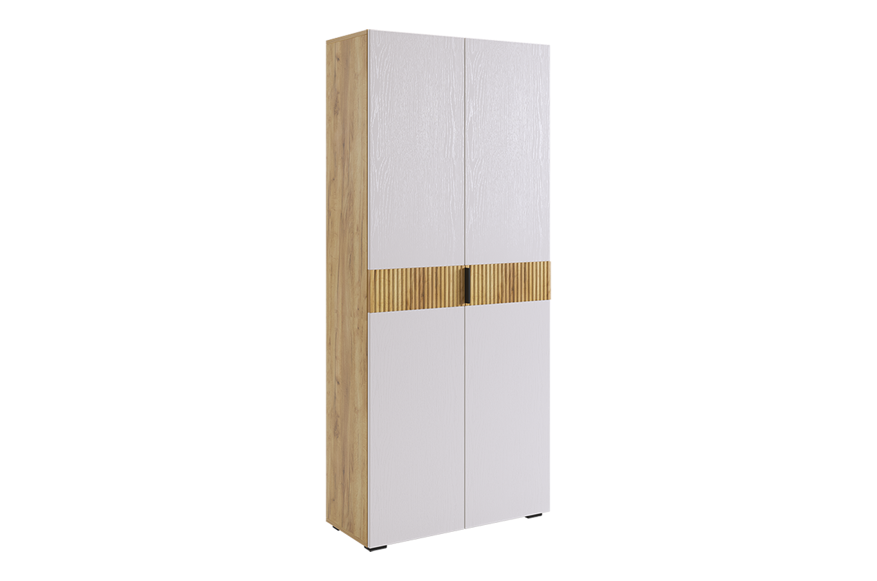 Бери Шкаф двухдверный (дуб крафт золотой/белое дерево)