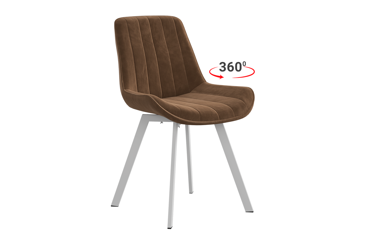 Стул Лари Т2П (беж (велюр)/белый)