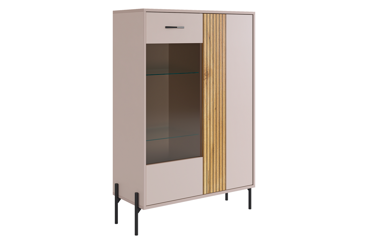 Доминика Комод (со стеклом) (кашемир/дуб крафт золотой)