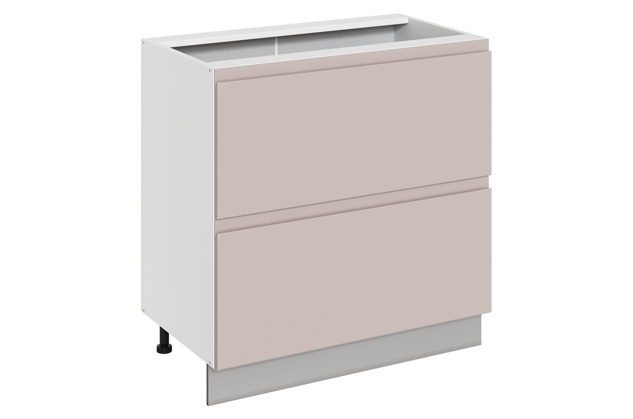 Фьюжн Шкаф рабочий L800 Старт (2 ящ.) (эмаль) (белый/кофейный)