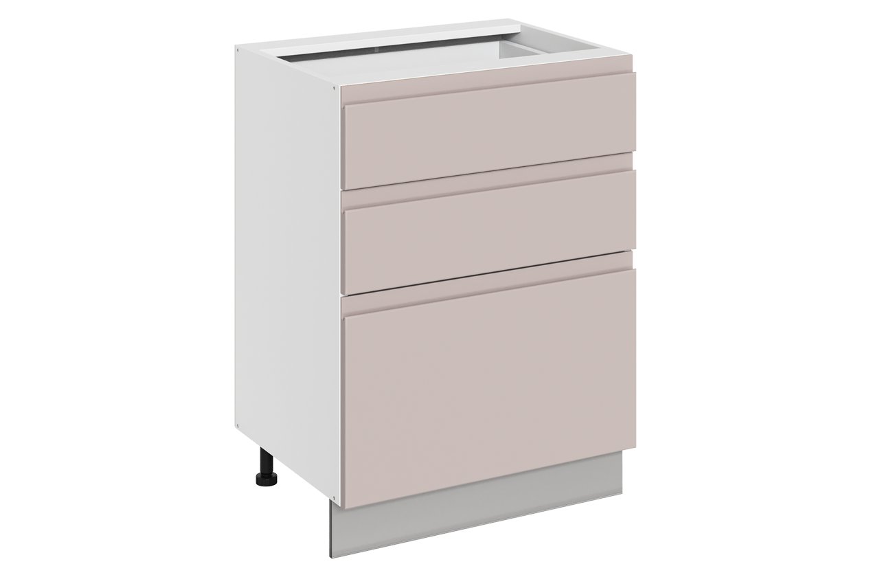 Фьюжн Шкаф рабочий L600 Старт (3 ящ.) (эмаль) (белый/кофейный)