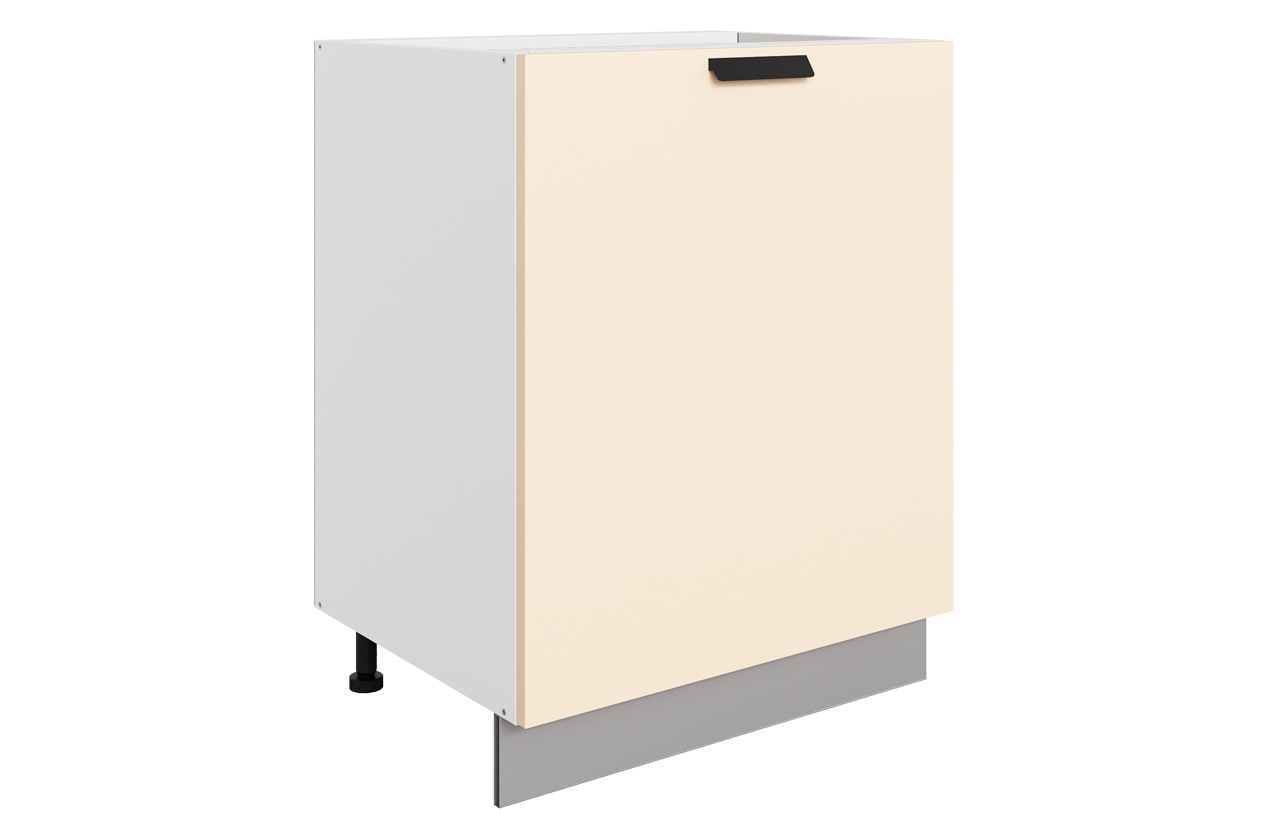 Джаз Шкаф рабочий L600 B500 (1 дв. гл.) (эмаль) (белый/крем)