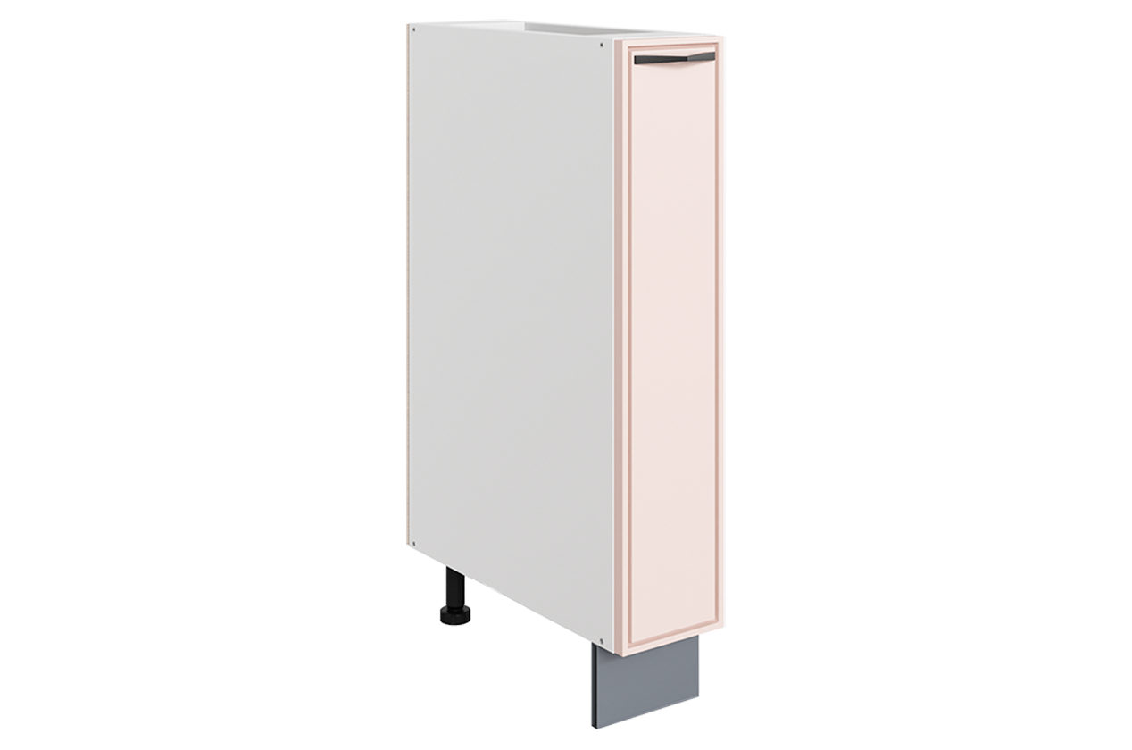 Монако Шкаф рабочий L150 B500 (1 дв. гл.) (белый/айвори матовый)