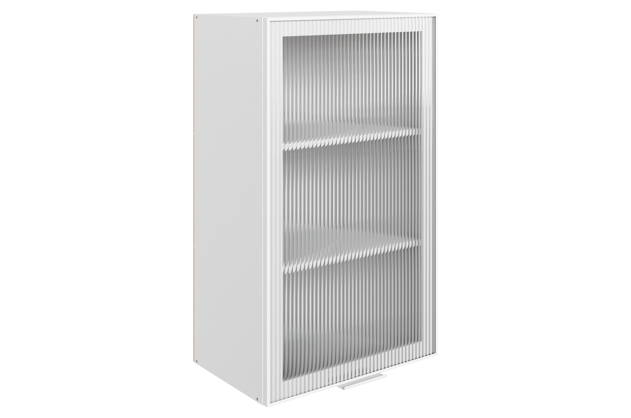 Алюм Шкаф навесной L500 Н900 (1 дв. рам.) (белый/белый муар/бесцветное мору)