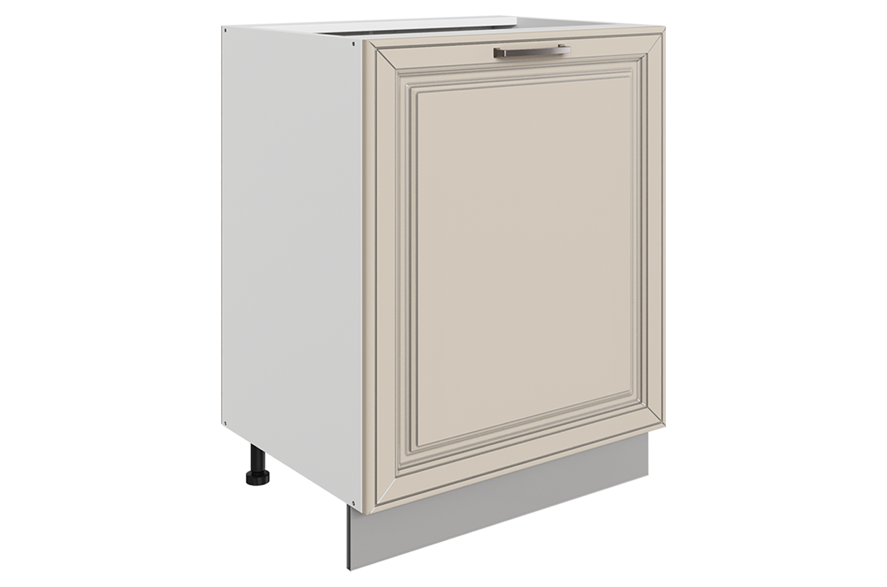 Атланта Шкаф рабочий L600 (1 дв. гл.) (эмаль) (белый/сливки патина платина)