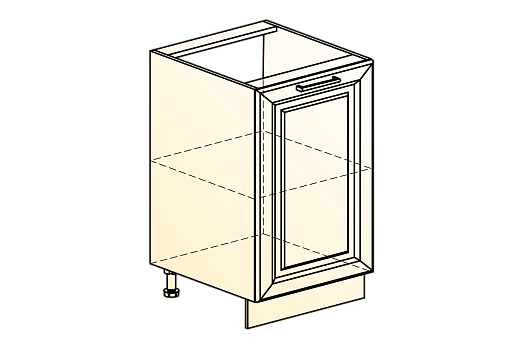 Мишель Шкаф рабочий L400 B500 (1 дв. гл.) (эмаль) (белый/белый)