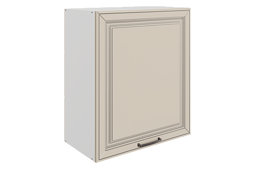 Атланта Шкаф навесной L600 Н720 (1 дв. гл.) (эмаль) (белый/сливки патина платина)