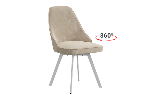Стул Милан 2 Т2П (пломбир (велюр)/белый)