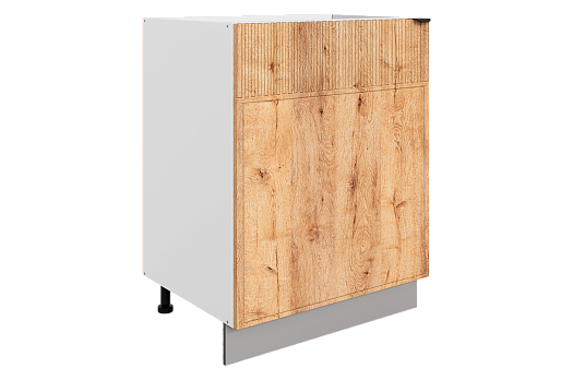 Бариста Шкаф рабочий L600 (1 дв. гл.) (левый) (белый/дуб европейский матовый)