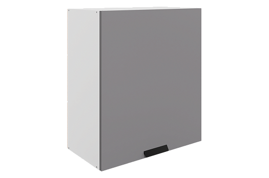Джаз Шкаф навесной L600 H720 (1 дв. гл.) (эмаль) (белый/серый)