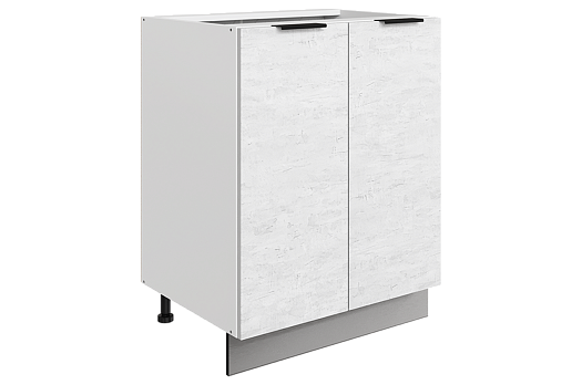 Стоун Шкаф рабочий L600 (2 дв. гл.) (белый/белая скала)