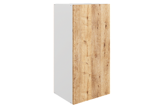 Марта Шкаф навесной L400 Н900 (1 дв. гл.) (белый/дуб европейский матовый)