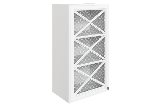 Мишель Шкаф навесной L500 Н900 (1 дв. крест.) (эмаль) (белый/белый)