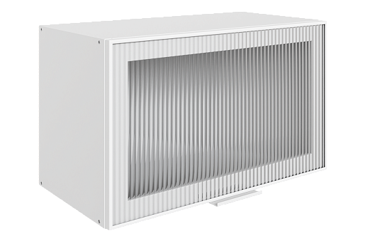 Алюм Шкаф навесной L600 Н360 (1 дв. рам.) (белый/белый муар/бесцветное мору)