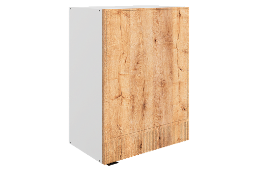 Бариста Шкаф навесной L500 Н720 (1 дв. гл.) (правый) (белый/дуб европейский матовый)