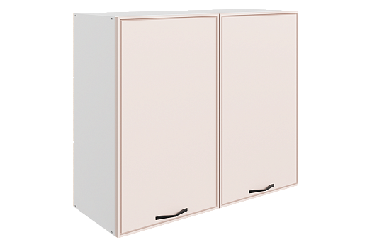 Монако Шкаф навесной L800 Н720 (2 дв. гл.) (белый/айвори матовый)