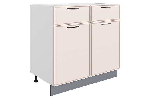 Монако Шкаф рабочий L800 B500 Слим (2 дв. гл. 2 ящ.) (белый/айвори матовый)