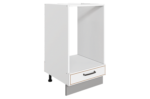 Атланта Шкаф рабочий под духовку L450 (1 ящ.) (эмаль) (белый/белый глянец патина золото)