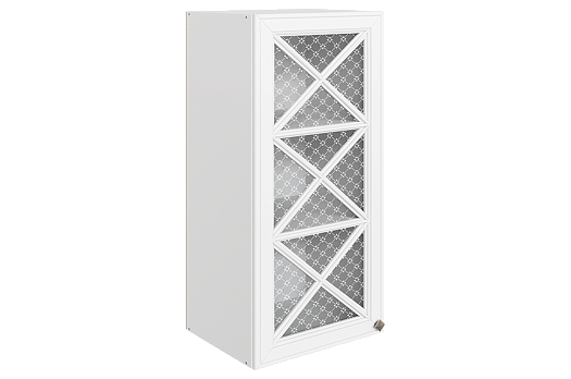 Мишель Шкаф навесной L400 Н900 (1 дв. крест.) (эмаль) (белый/белый)