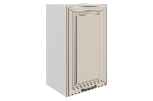 Атланта Шкаф навесной L400 Н720 (1 дв. гл.) (эмаль) (белый/сливки патина платина)