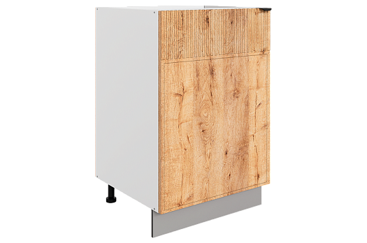 Бариста Шкаф рабочий L500 (1 дв. гл.) (левый) (белый/дуб европейский матовый)