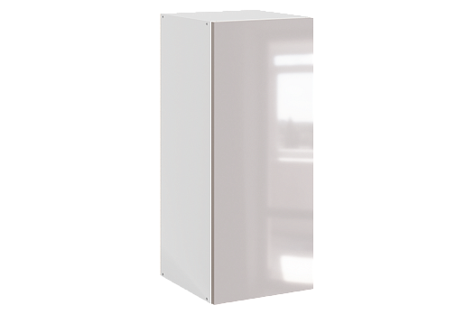 Кристи Шкаф навесной L300 Н720 (1 дв. гл.) (эмаль) (белый/дымчатый глянец)
