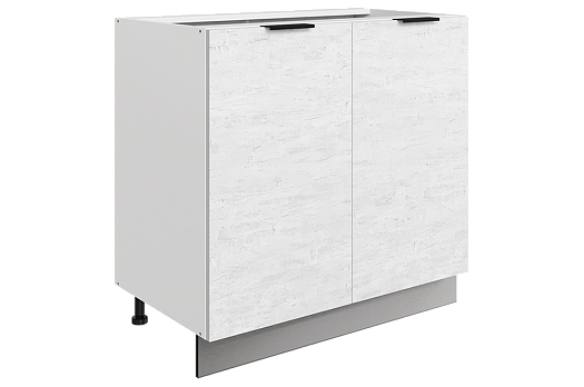 Стоун Шкаф рабочий L800 (2 дв. гл.) (белый/белая скала)