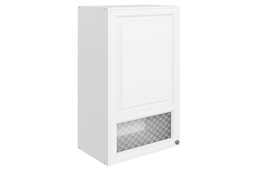 Мишель Шкаф навесной L500 Н900 (1 дв. окош.) (эмаль) (белый/белый)