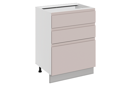 Фьюжн Шкаф рабочий L600 Старт (3 ящ.) (эмаль) (белый/кофейный)