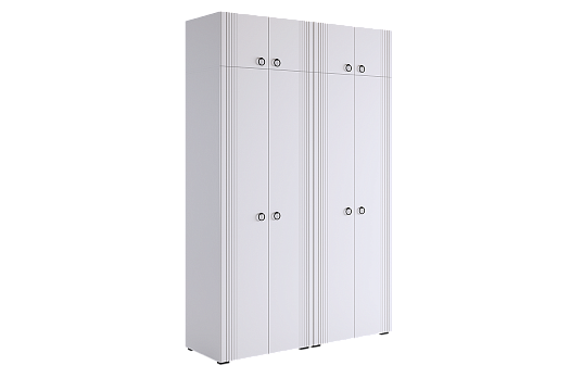 Шкаф четырехдверный "Ева К2" (белое дерево/белый матовый)