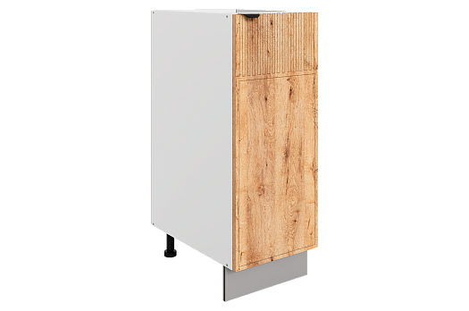 Бариста Шкаф рабочий L300 B500 (1 дв. гл.) (правый) (белый/дуб европейский матовый)