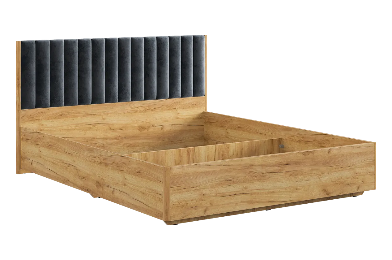 Адам Каркас кровати 160х200 см (дуб крафт золотой/грей алькантара (велюр))